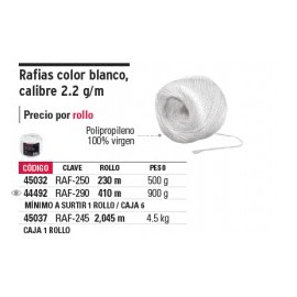 RAFIA CAL 2.2G/M 230M BLANCO --- FIERO /45032